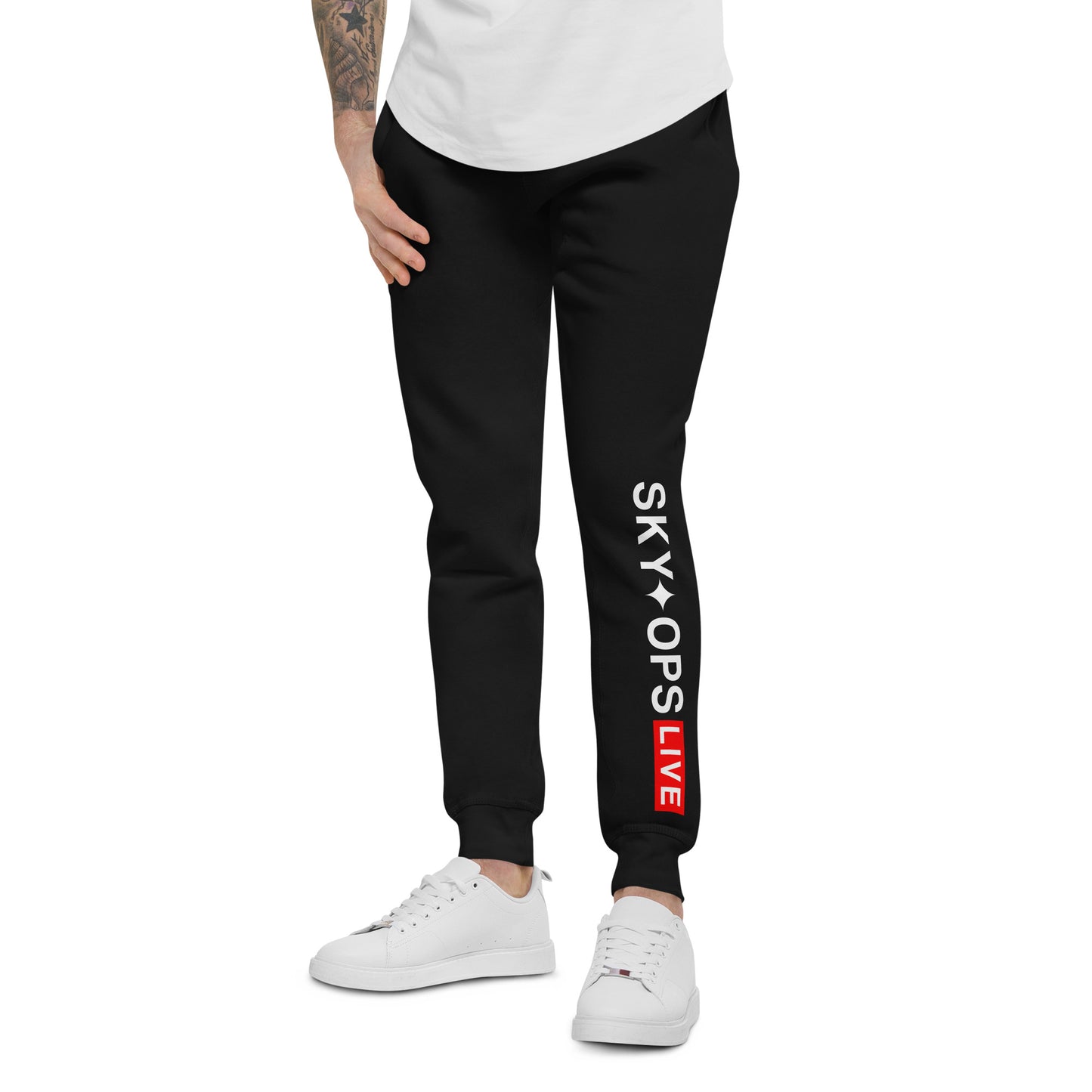 Unisex Fleece Sweatpants - Sky Ops Live Signature Logo