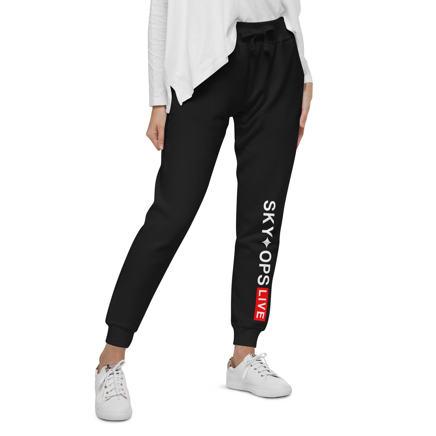 Unisex Fleece Sweatpants - Sky Ops Live Signature Logo