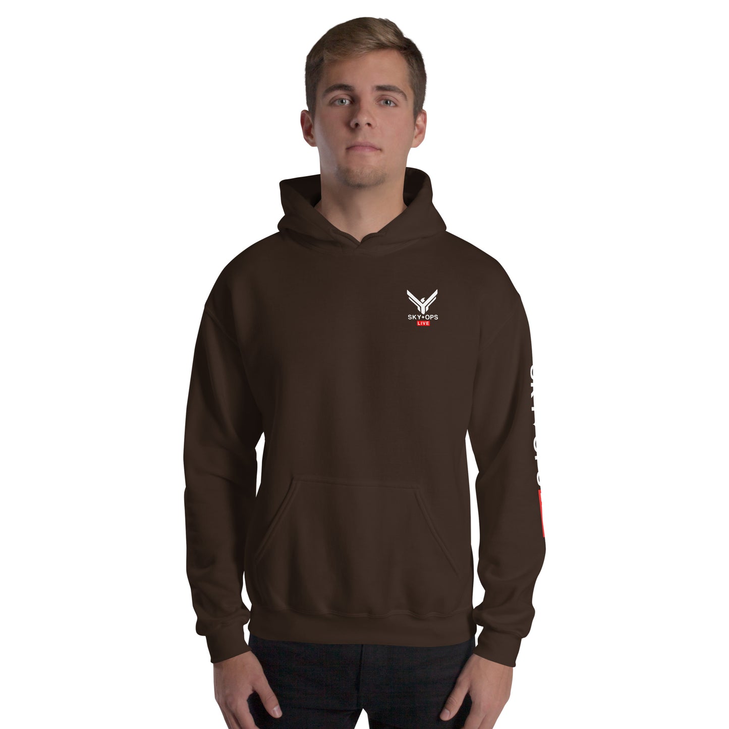 Unisex Hoodie - Sky Ops Live Classic Logo Left Front w/ Signature Logo on Right Sleeve