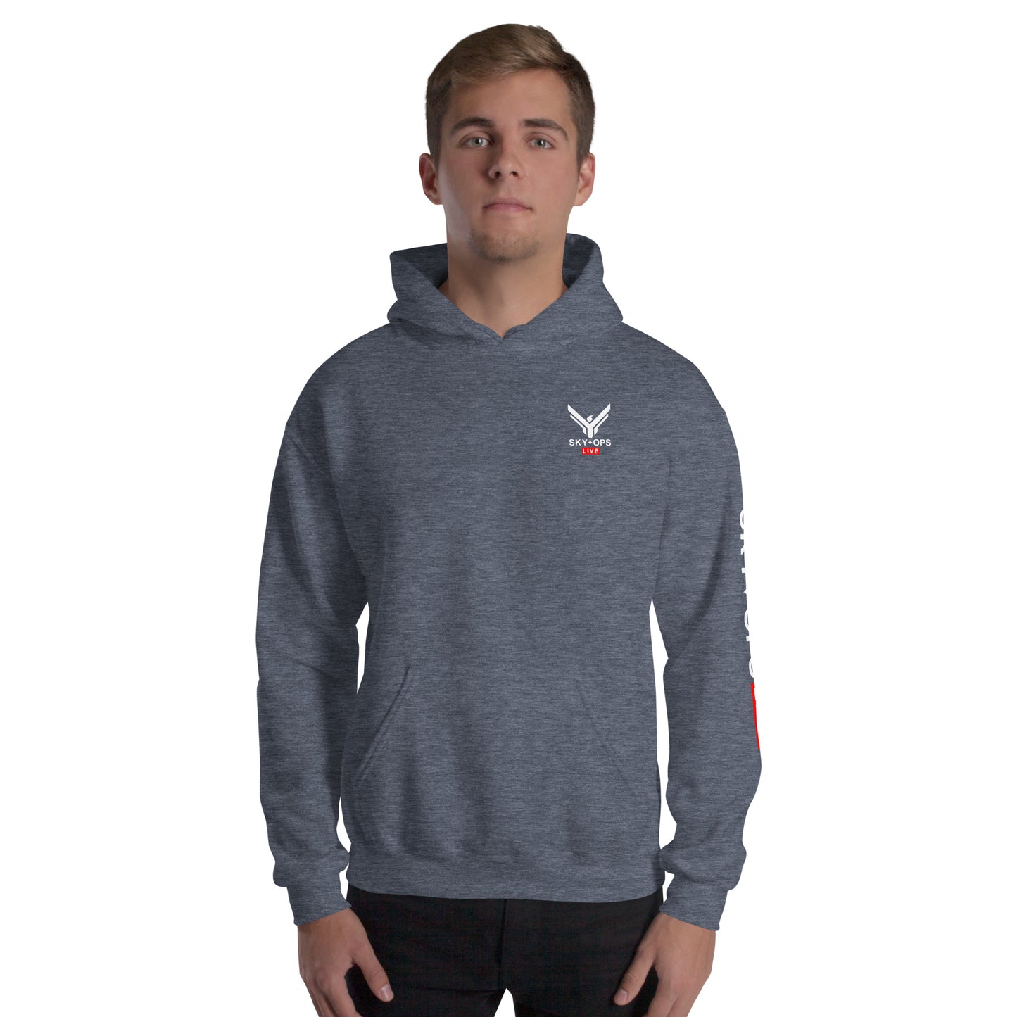 Unisex Hoodie - Sky Ops Live Classic Logo Left Front w/ Signature Logo on Right Sleeve