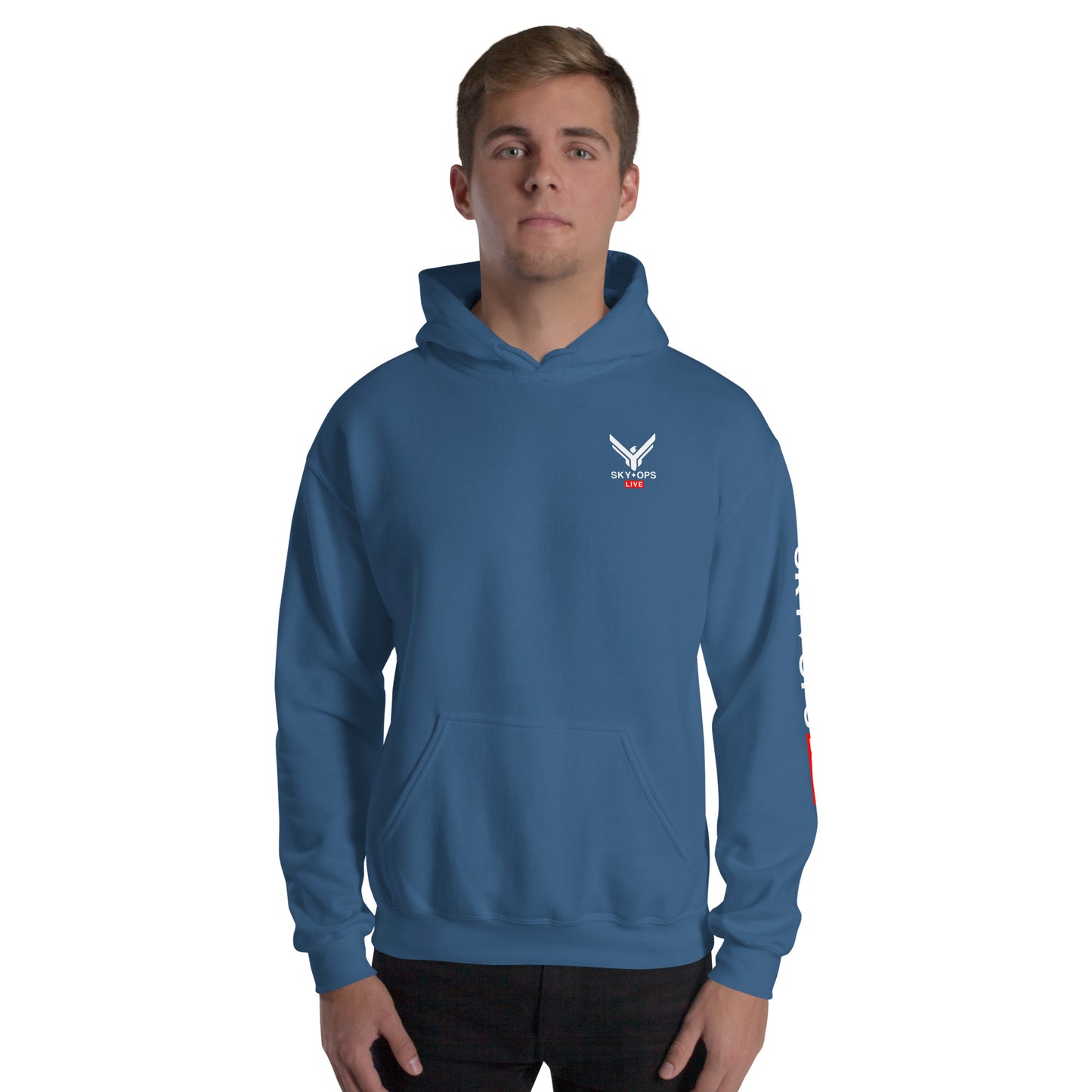 Unisex Hoodie - Sky Ops Live Classic Logo Left Front w/ Signature Logo on Right Sleeve