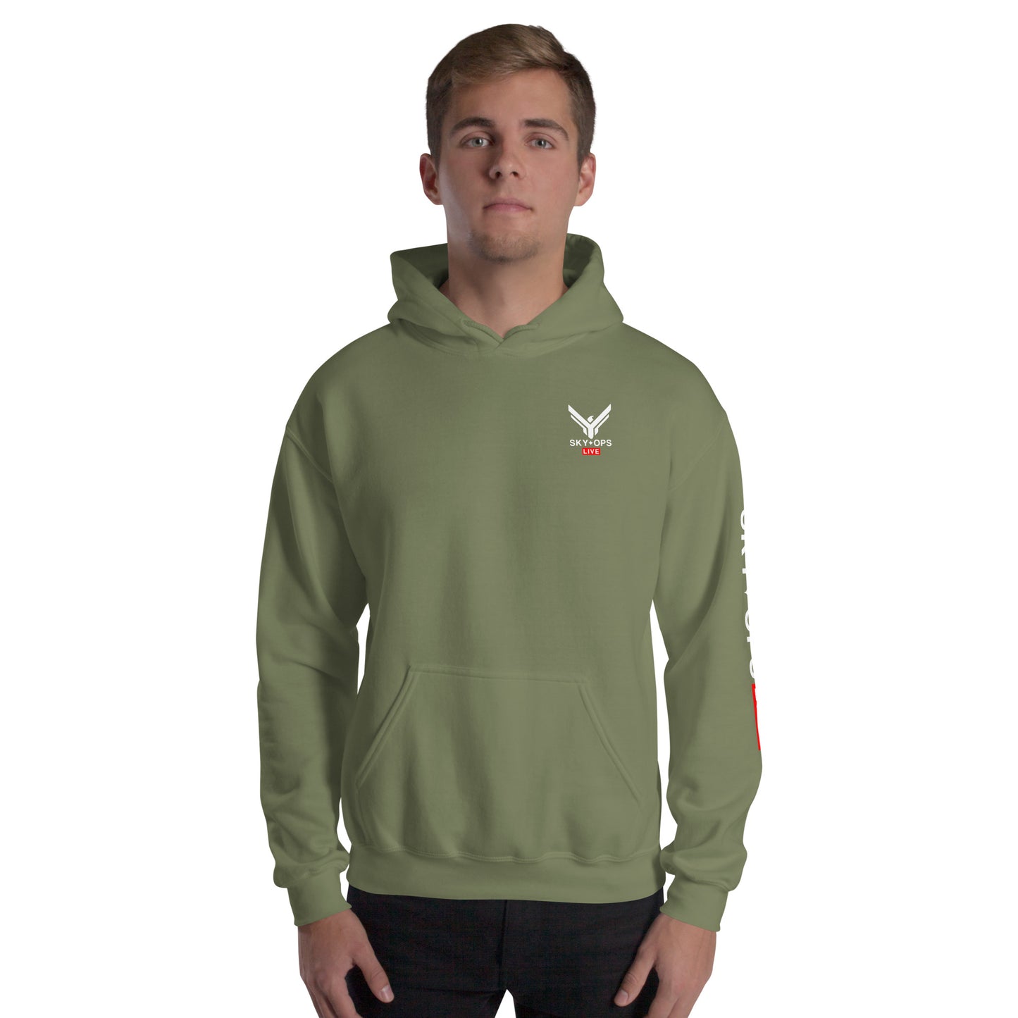 Unisex Hoodie - Sky Ops Live Classic Logo Left Front w/ Signature Logo on Right Sleeve