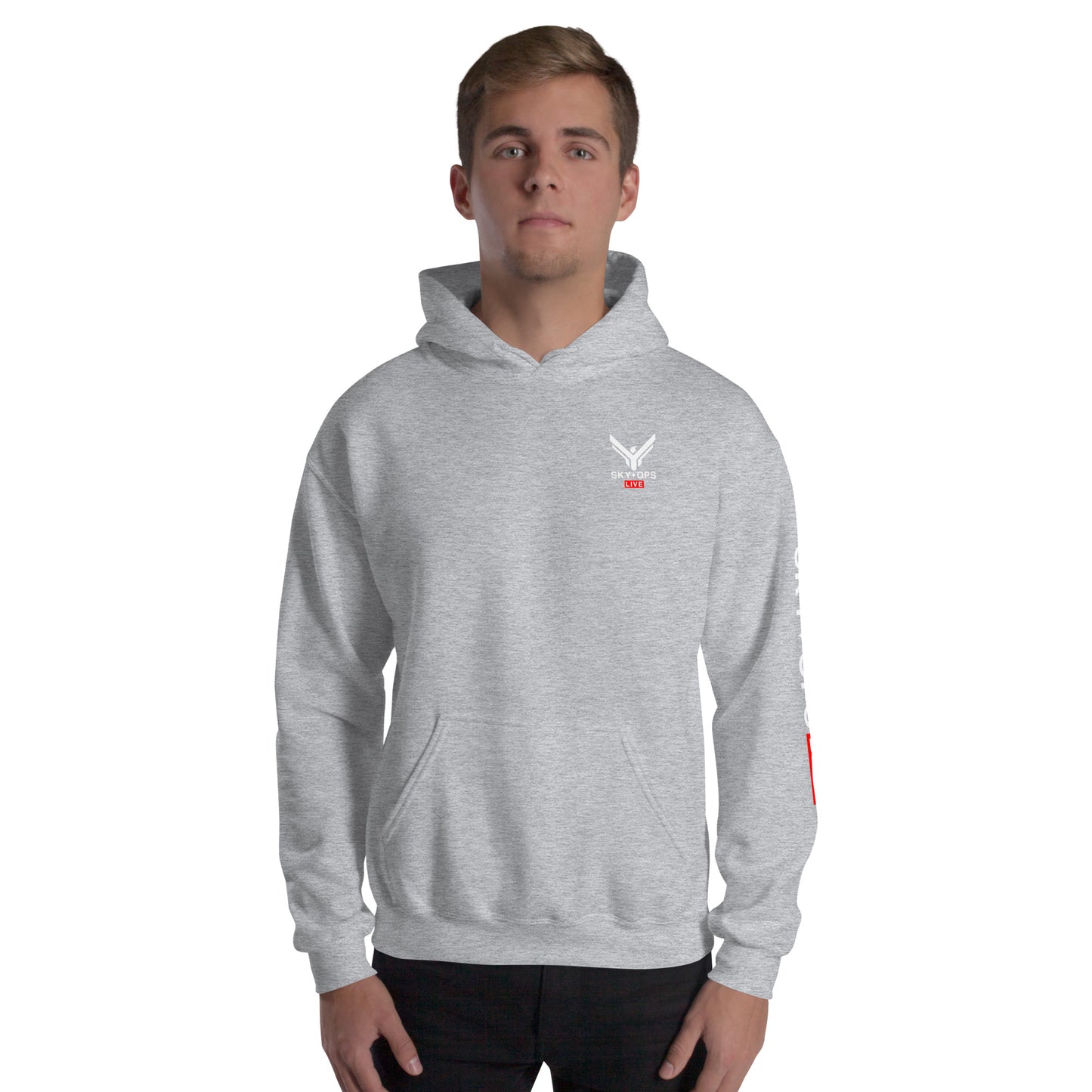 Unisex Hoodie - Sky Ops Live Classic Logo Left Front w/ Signature Logo on Right Sleeve