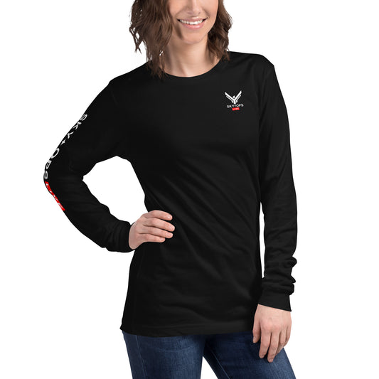 Unisex Long Sleeve Tee - Sky Ops Live Classic Logo on Back w/ Signature Logo Right Sleeve