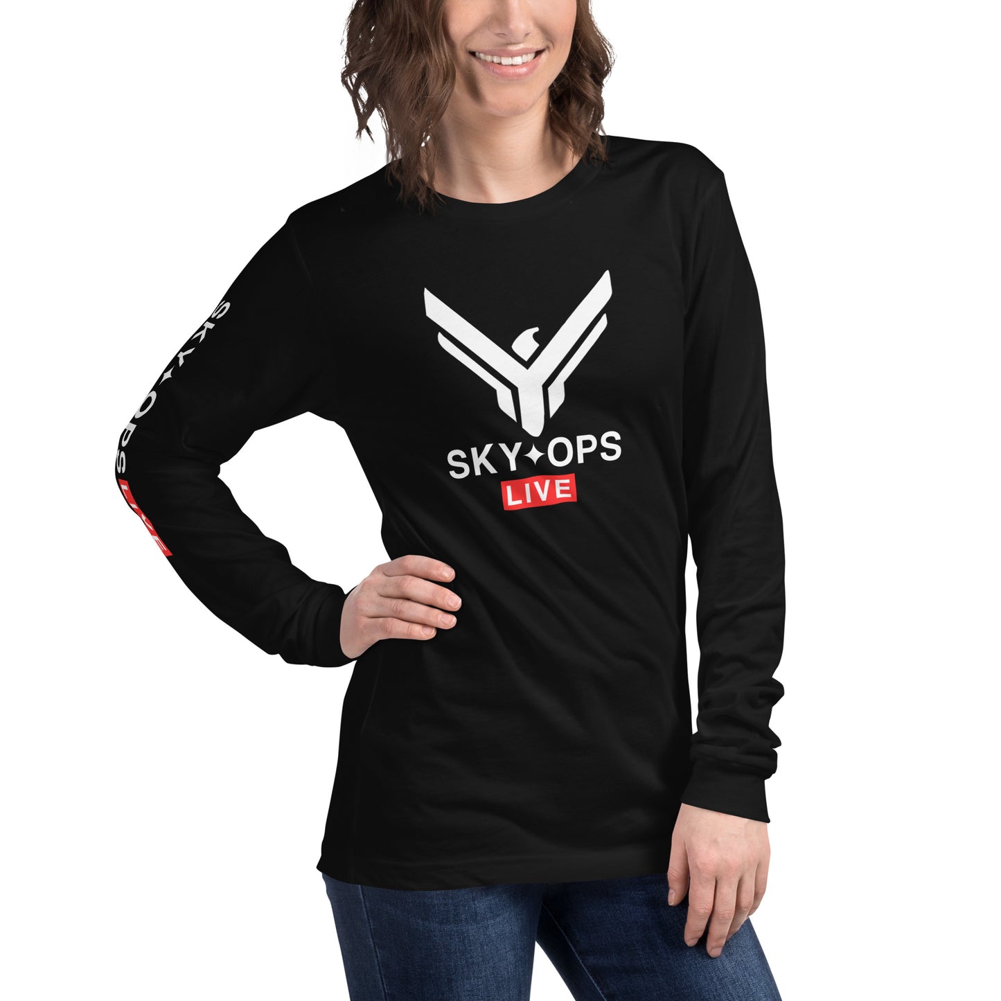 Unisex Long Sleeve Tee - Sky Ops Live Classic Logo on Front