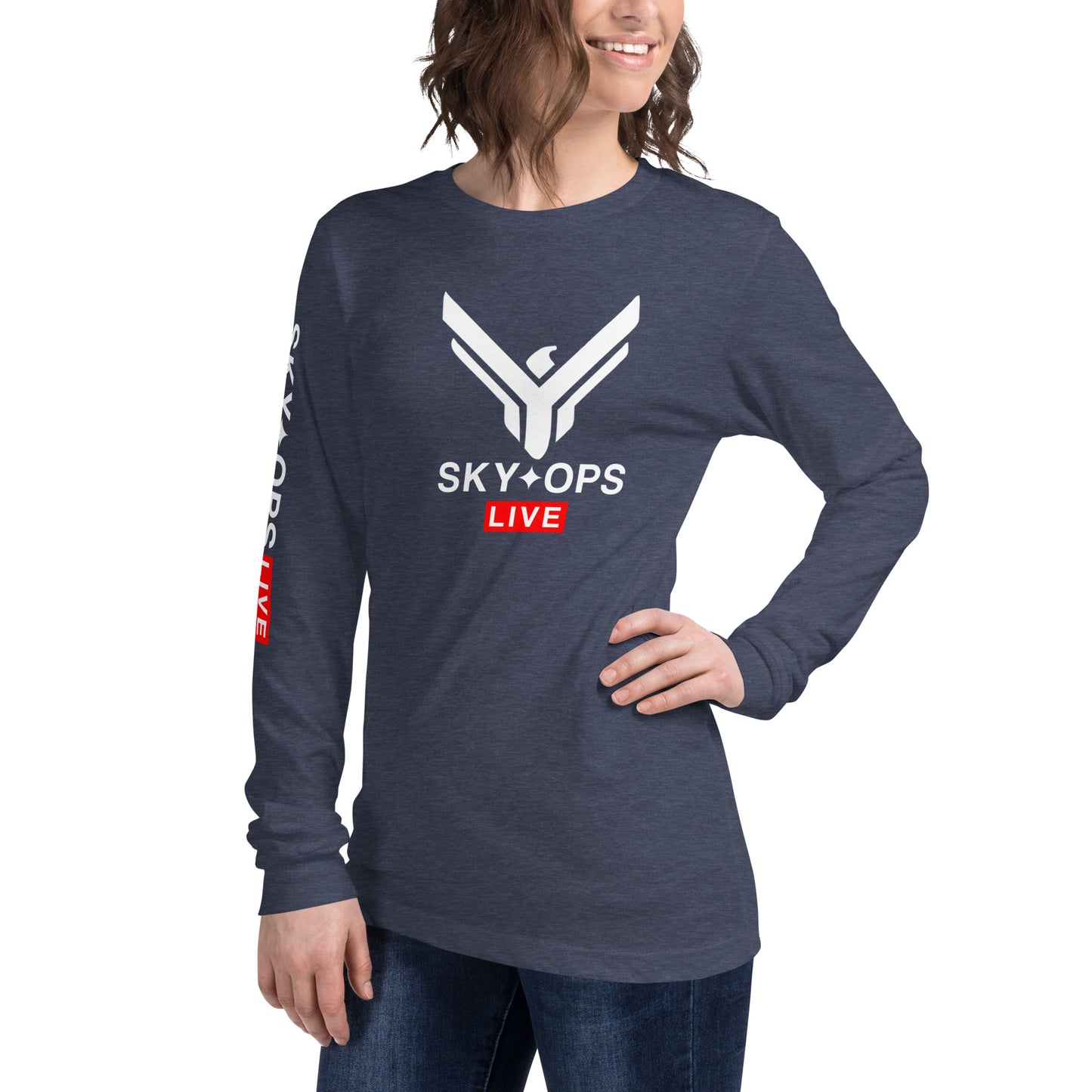 Unisex Long Sleeve Tee - Sky Ops Live Classic Logo on Front