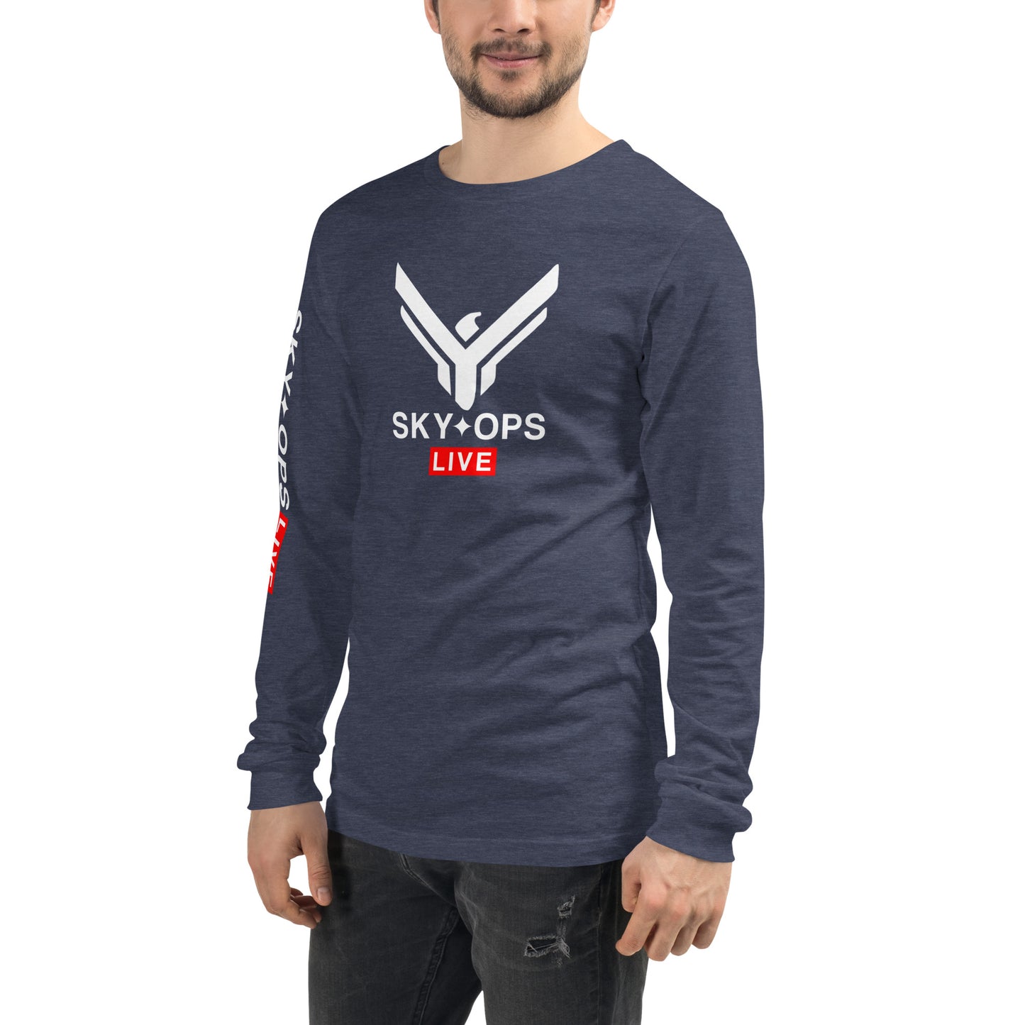 Unisex Long Sleeve Tee - Sky Ops Live Classic Logo on Front