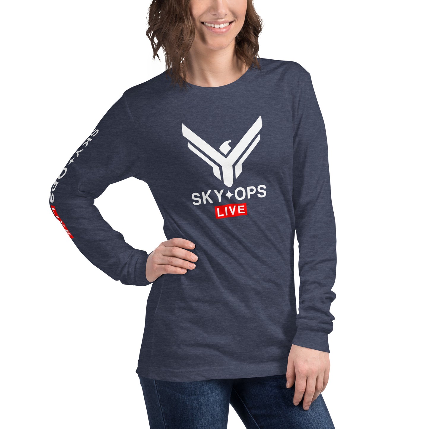 Unisex Long Sleeve Tee - Sky Ops Live Classic Logo on Front