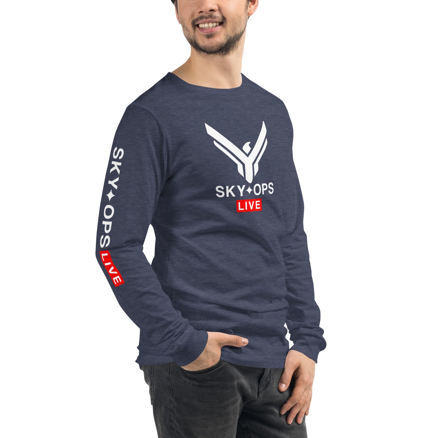 Unisex Long Sleeve Tee - Sky Ops Live Classic Logo on Front