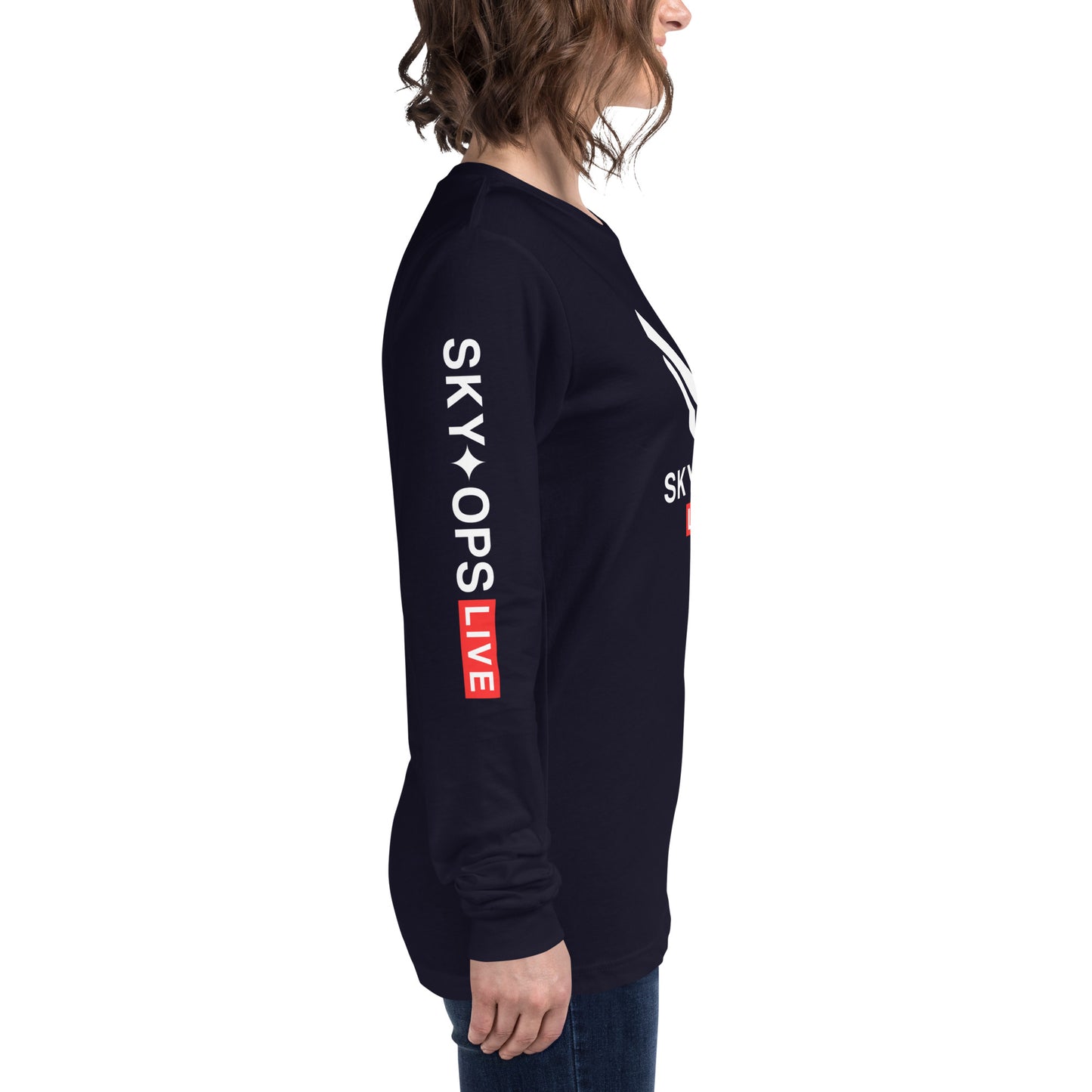 Unisex Long Sleeve Tee - Sky Ops Live Classic Logo on Front