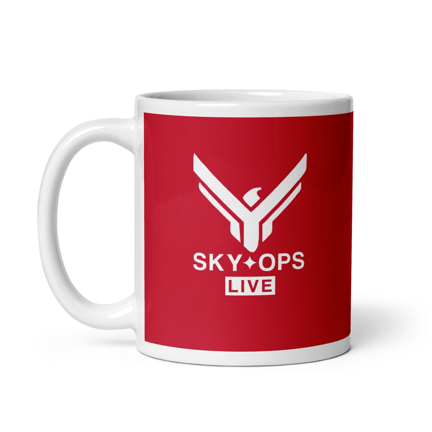 Red & White Mug - Sky Ops Live Classic Logo