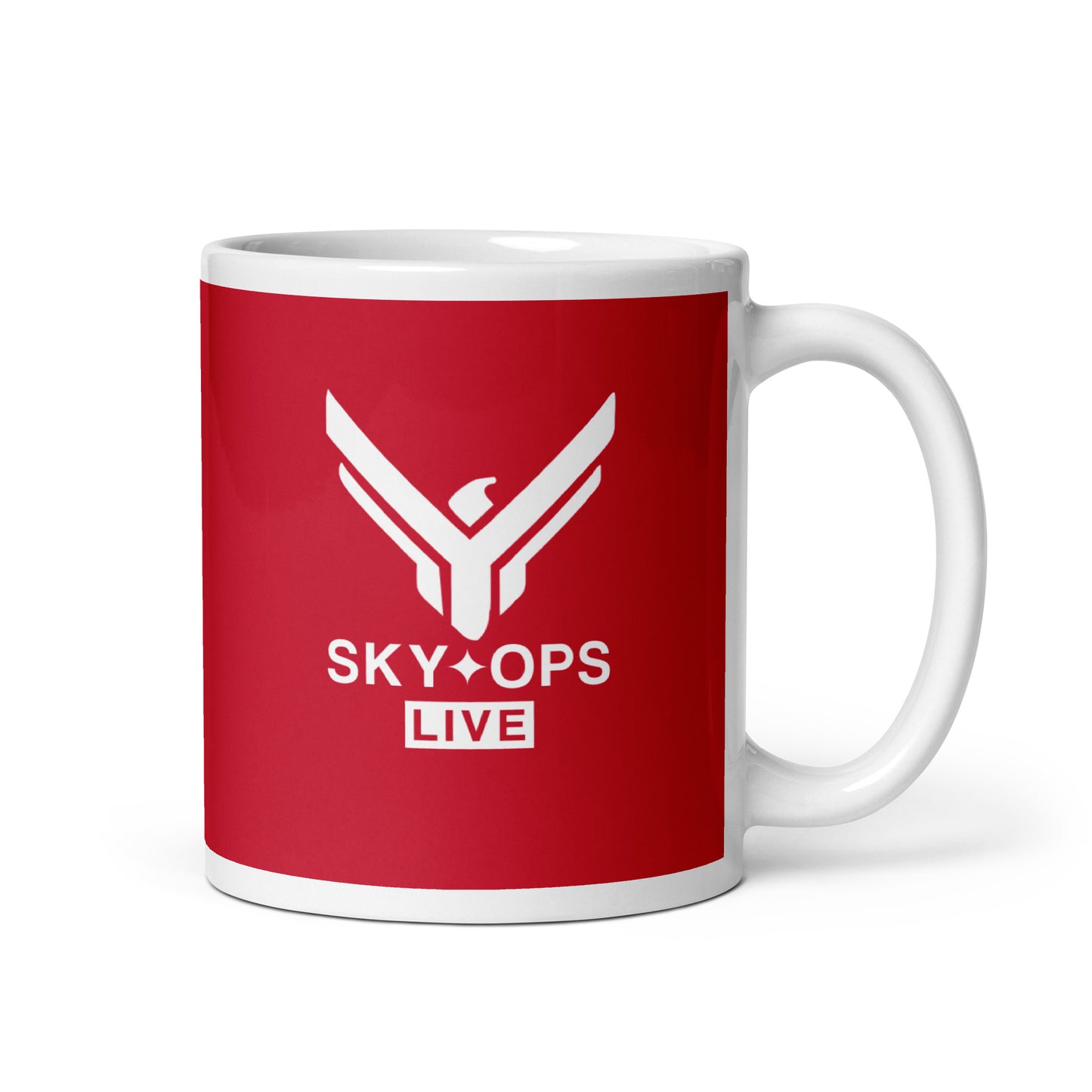 Red & White Mug - Sky Ops Live Classic Logo