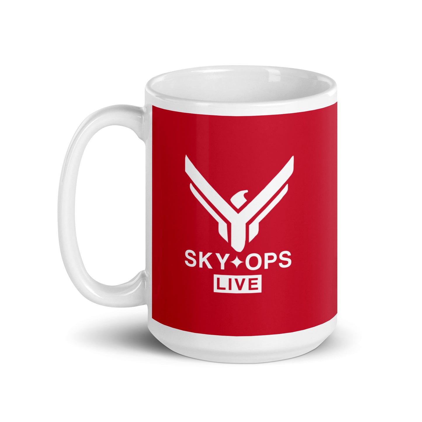 Red & White Mug - Sky Ops Live Classic Logo