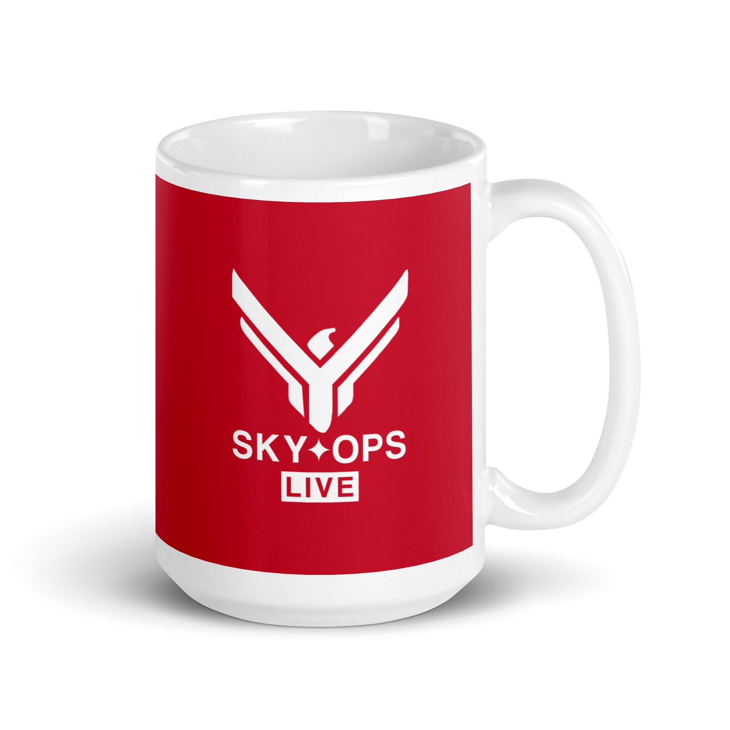 Red & White Mug - Sky Ops Live Classic Logo