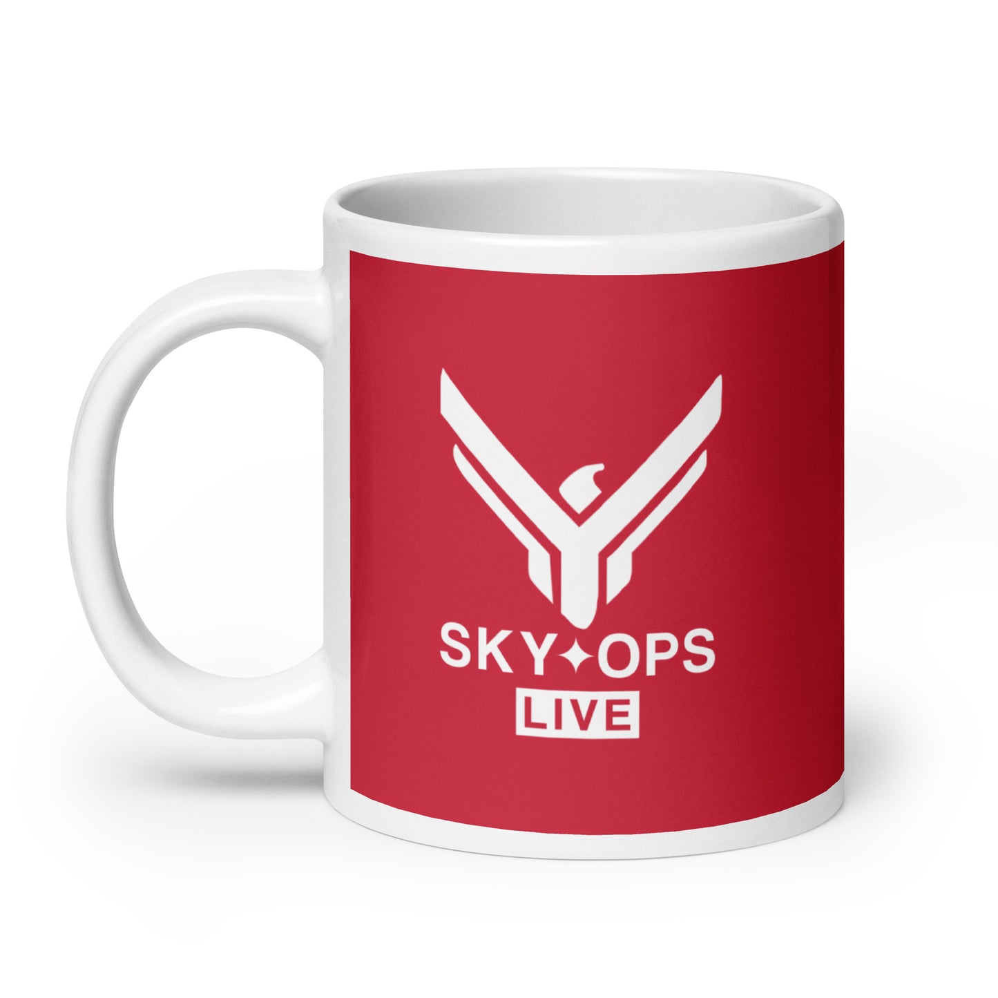 Red & White Mug - Sky Ops Live Classic Logo