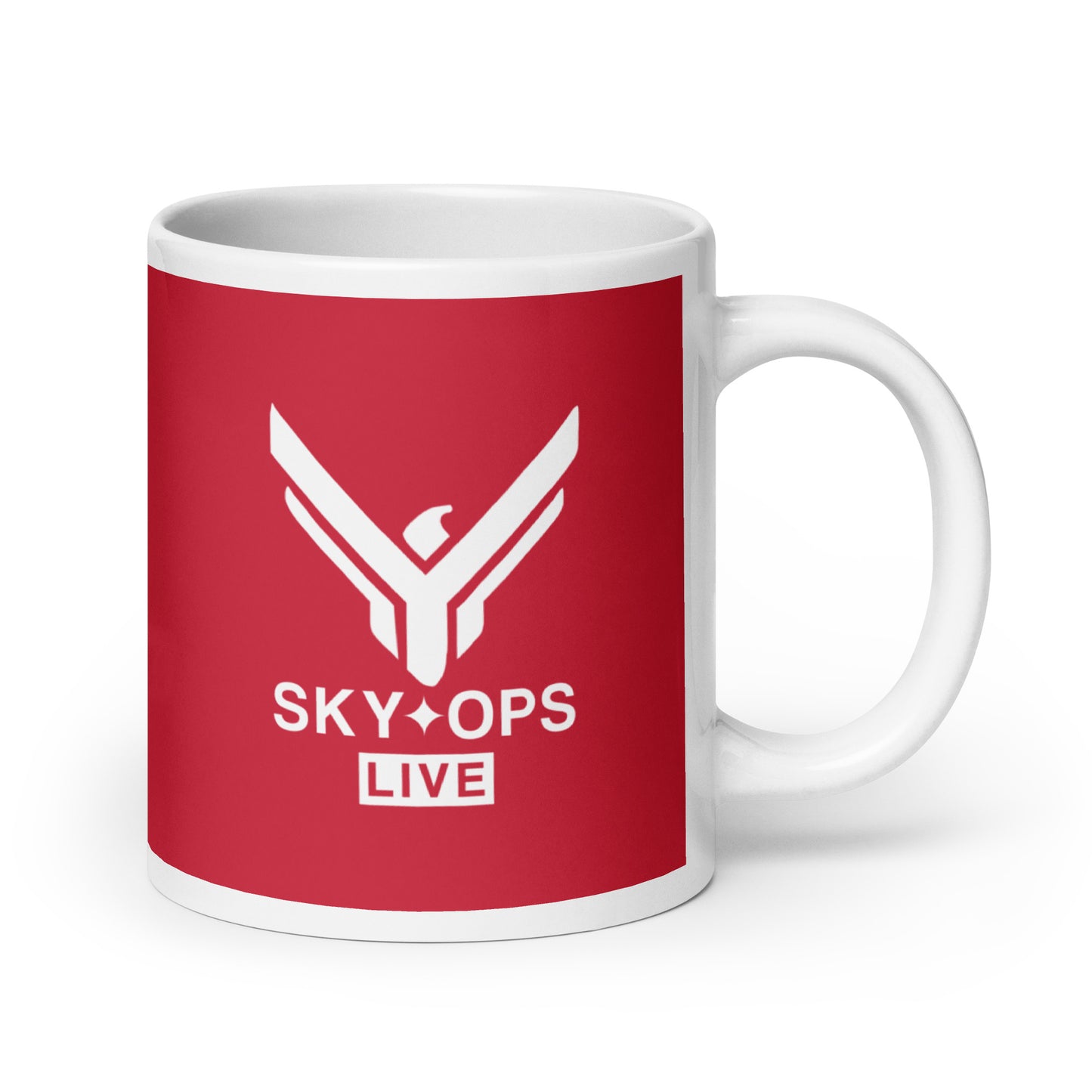 Red & White Mug - Sky Ops Live Classic Logo